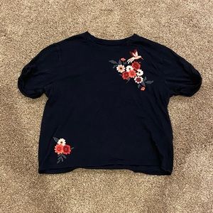 Abercrombie Kids Embroidered Navy Shirt Size 9/10